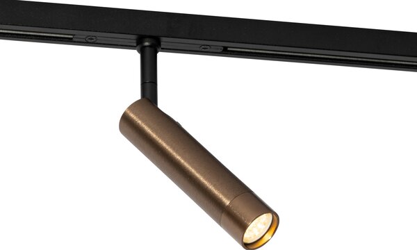 Moderní bodové svítidlo tmavě bronzové pro jednofázový kolejnicový systém - Slimline Uzzy