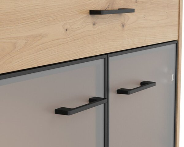 SPACE OFFICE vitrína REG2W2S/120, dub artisan/černý mat