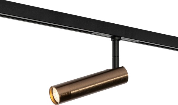 Moderní bodové svítidlo tmavě bronzové pro jednofázový kolejnicový systém - Slimline Uzzy