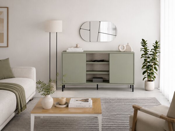 Komoda Houseland Frem 150 cm šedo-zelená