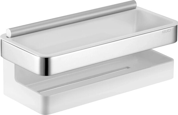 Keuco sprchový košík, stěrka na sklo, plastová vložka, chrom/bílá, 1 ks