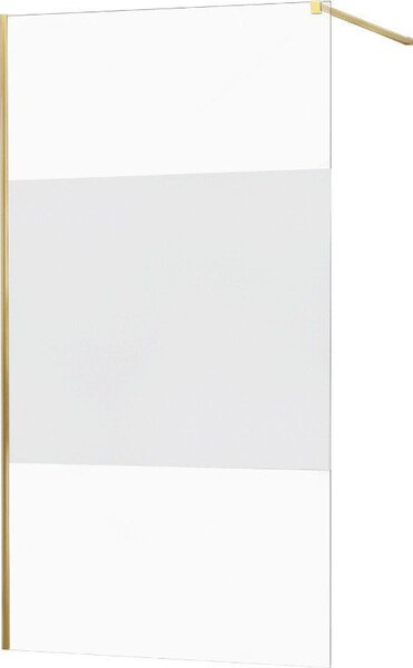 MEXEN - KIOTO Sprchová zástěna WALK-IN 070x200 cm 8 mm, zlatá, Transparent/matné sklo 800-070-101-50-35