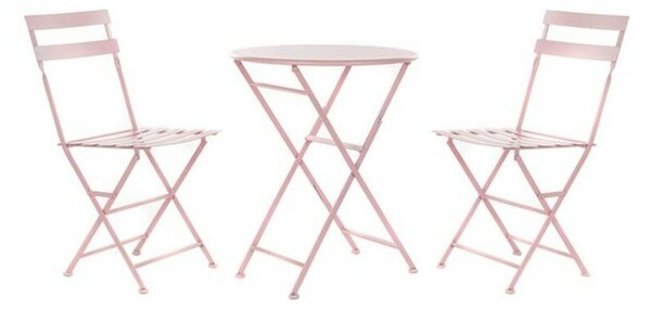 Stůl se 2 židlemi DKD Home Decor, Růžový 60 x 60 x 75 cm (3 ks)