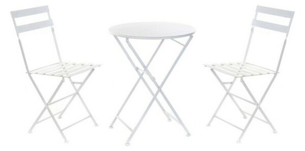 Stůl se 2 židlemi DKD Home Decor, Bílý 80 cm 60 x 60 x 70 cm (3 ks)