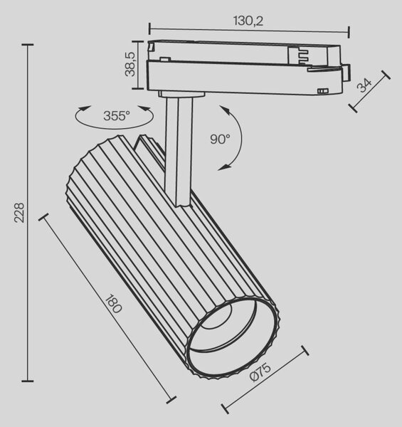 MAYTONI Svítidlo do kolejnice Calipso Trinity 3000K 30W 36d TR250-30W3K-W