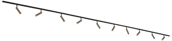 Moderní kolejnicový systém s 10 reflektory tmavě bronzový 1-fázový - Slimline Uzzy