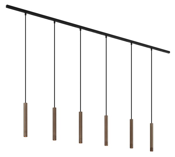 Moderní kolejnicový systém se 6 závěsnými světly bronzový 1-fázový - Slimline Keno