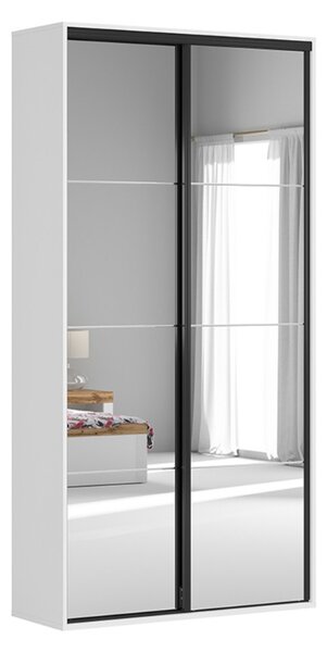 FLEX šatní skříň 120/92, bílá/zrcadlo