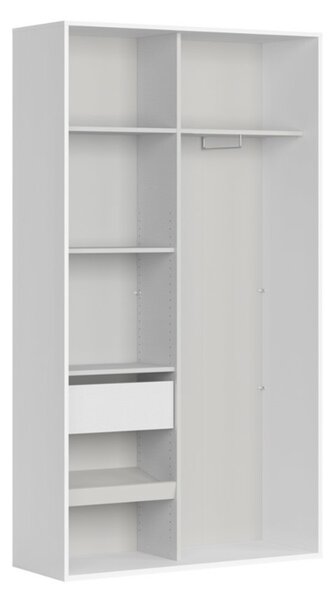 FLEX šatní skříň 120/93, bílá/zrcadlo