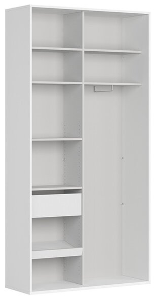 FLEX šatní skříň 120/92, bílá/zrcadlo