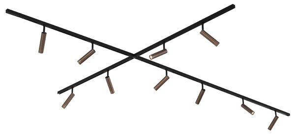 Moderní kolejnicový systém s 10 reflektory tmavě bronzový 1-fázový - Slimline Uzzy