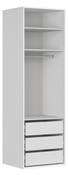 FLEX šatní skříň 75/20, bílá/zrcadlo