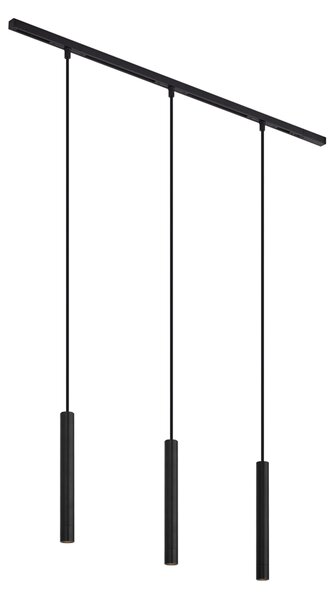 Moderní kolejnicový systém se 3 černými závěsnými světly 1-fázový - Slimline Keno
