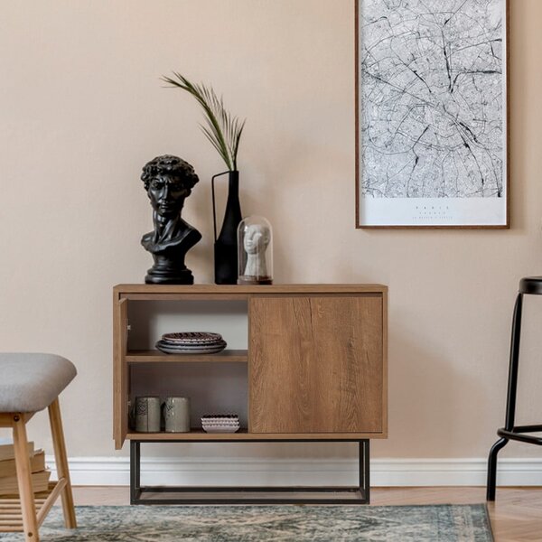 Skříňka v dekoru ořechu v přírodní barvě 90x72 cm Rodez – Kalune Design
