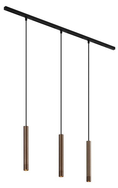 Moderní kolejnicový systém se 3 závěsnými světly bronzový 1-fázový - Slimline Keno