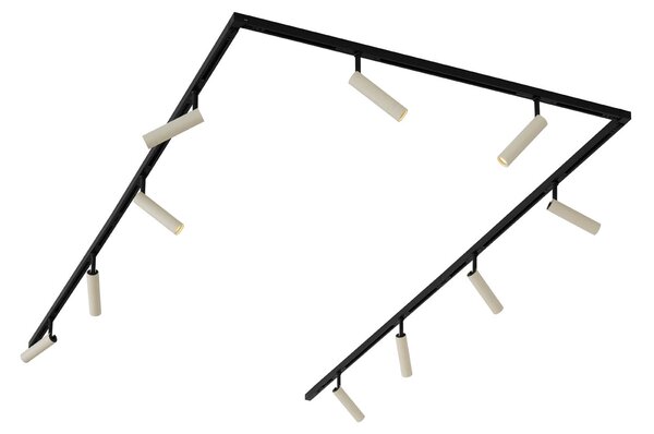 Moderní kolejnicový systém s 10 reflektory béžové a černé 1-fázový - Slimline Uzzy