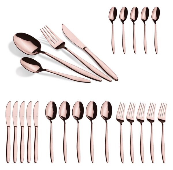 Sada příborů 24 ks Rosegold Metallic Line