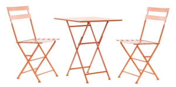 Stůl se 2 židlemi DKD Home Decor MB-177412 Korálová barva 60 x 60 x 75 cm (3 ks)