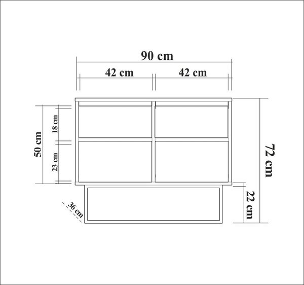 Skříňka v dekoru ořechu v přírodní barvě 90x72 cm Rodez – Kalune Design