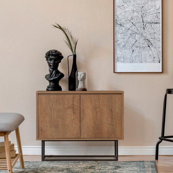 Skříňka v dekoru ořechu v přírodní barvě 90x72 cm Rodez – Kalune Design