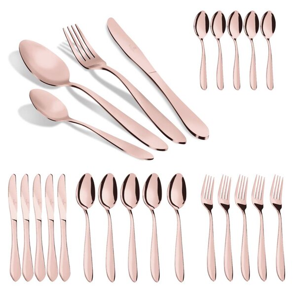 Sada příborů 24 ks Rosegold Metallic Line