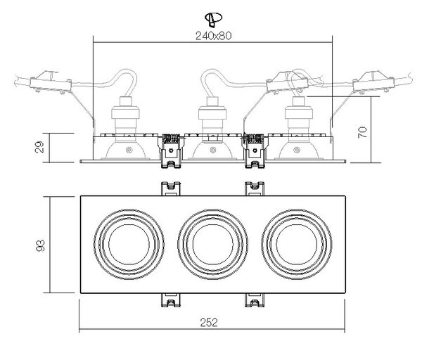 Smarter Vestavné nastavitelné svítidlo Pt03, v.2,9cm