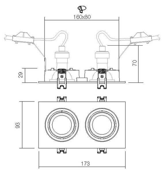 Smarter Vestavné nastavitelné svítidlo Pt02, v.2,9cm