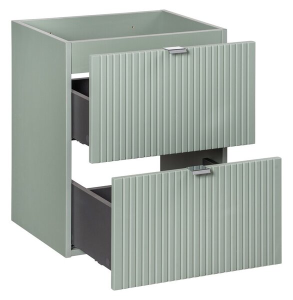 Comad Závěsná skříňka Line Reed Green Pati II s deskou a umyvadlem zelená/dub evoke