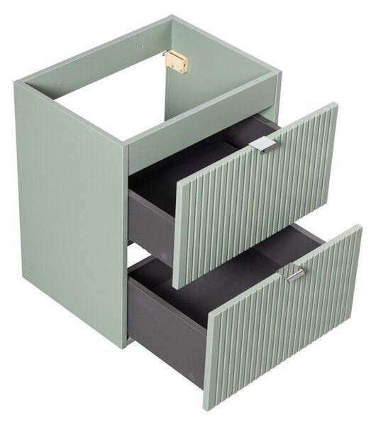 Comad Závěsná skříňka Line Reed Green Pati II s deskou a umyvadlem zelená/dub evoke