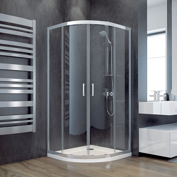 Besco Čtvrtkruhový sprchový kout MODERN HR 80x80 (90x90), výška 185 cm - bez vaničky Rozměry (cm): 80x80, Barva profilů a typ výplně: profily: chrom, výplň: mat