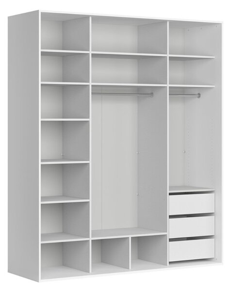 FLEX šatní skříň 200/90, bílá/zrcadlo