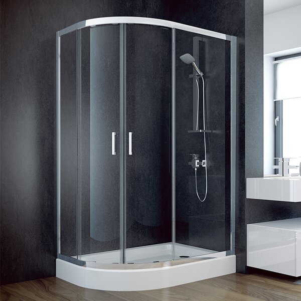 Besco Asymetrický sprchový kout MODERN AS 100x80 (120x90), výška 185 cm - bez vaničky Rozměry (cm): 100x80, Barva profilů a typ výplně: profily: chrom, výplň: mat
