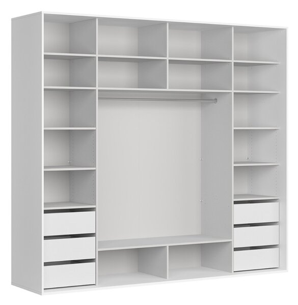 FLEX šatní skříň 260/94, bílá/zrcadlo