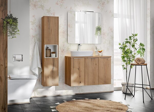 Comad Vysoká koupelnová skříňka Nova Oak A 80-03-2D dub evoke
