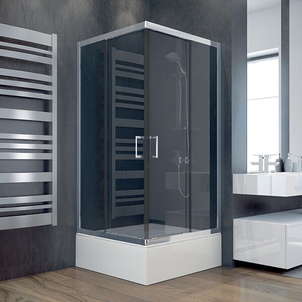 Besco Čtvercový sprchový kout MODERN SQ 80x80 (90x90), výška 165 cm - bez vaničky Rozměry (cm): 80x80, Barva profilů a typ výplně: profily: chrom, výplň: mat