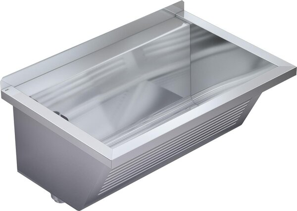 KWC AR umyvadlo, SIRIUS, chromovaná ocel, 750x354x500 mm, odtok vlevo