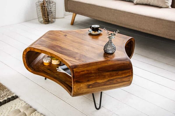 Designový konferenční stolek Lorelei, 90 cm, sheesham