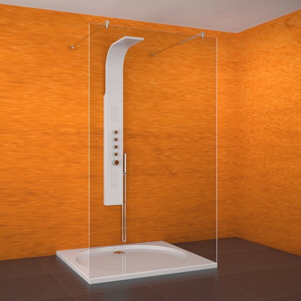 Jednodílná sprchová stěna Teiko NSSP1 SKLO V334120N52T80003 120x100x200 cm / výplň Transparent - Water Off