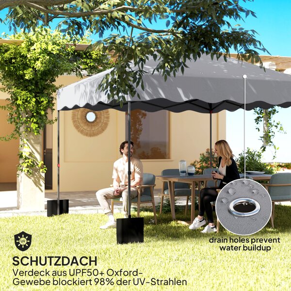 Zahradní pavilion Outsunny cca 3x3m, voděodolný stabilní zimní skládací pavilion s UV ochranou 50+, skládací párty stan s přepravní taškou, zahradní p