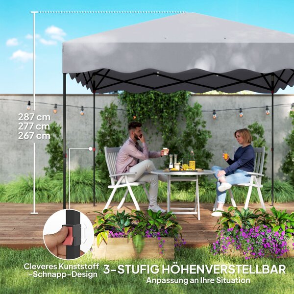 Zahradní pavilion Outsunny cca 3x3m, voděodolný stabilní zimní skládací pavilion s UV ochranou 50+, skládací párty stan s přepravní taškou, zahradní p