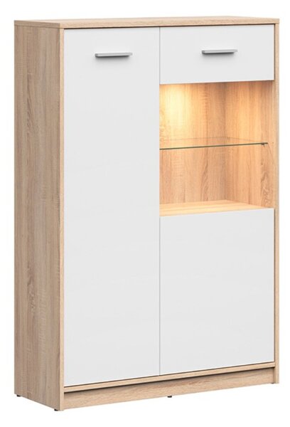 NEPO PLUS vitrína REG1D1W/90, dub sonoma/bílá