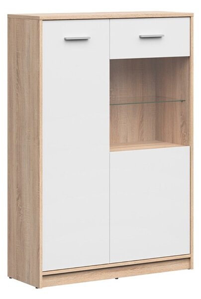 NEPO PLUS vitrína REG1D1W/90, dub sonoma/bílá