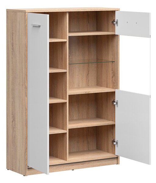 NEPO PLUS vitrína REG1D1W/90, dub sonoma/bílá