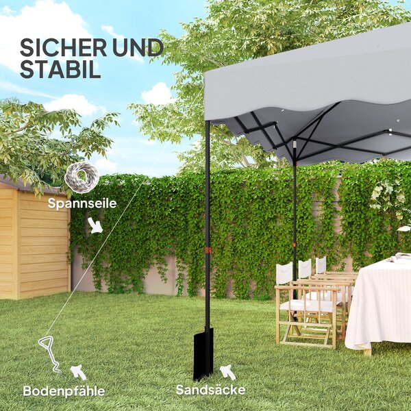 Zahradní pavilion Outsunny cca 3x3m, voděodolný stabilní zimní skládací pavilion s UV ochranou 50+, skládací párty stan s přepravní taškou, zahradní p
