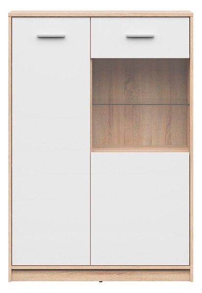 NEPO PLUS vitrína REG1D1W/90, dub sonoma/bílá