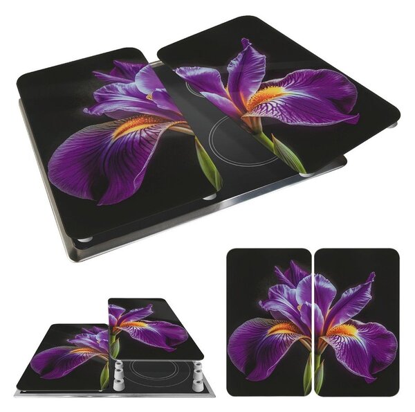 Kryty na sporák v sadě 2 ks z tvrzeného skla 52x30 cm Iris – Wenko