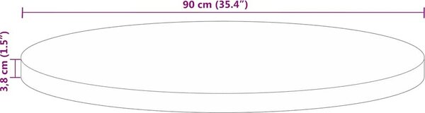 VidaXL Stolní deska Ø 90 x 3,8 cm kulatá masivní recyklované dřevo [370033] Barva: Mangovníkové dřevo (přírodní)