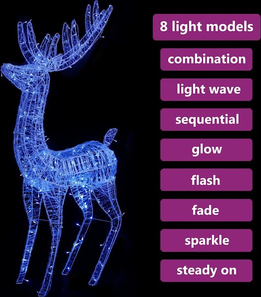 VidaXL XXL Akrylový vánoční sob 250 LED 180 cm světlo [329785] Barva: Teplá bílá