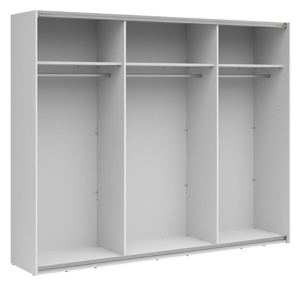FORN šatní skříň SZF/270, bílý lesk/černý mat
