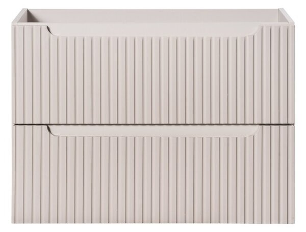 Comad Závěsná skříňka Nova Cashmere II s deskou a umyvadlem 80 cm kašmír/bílá